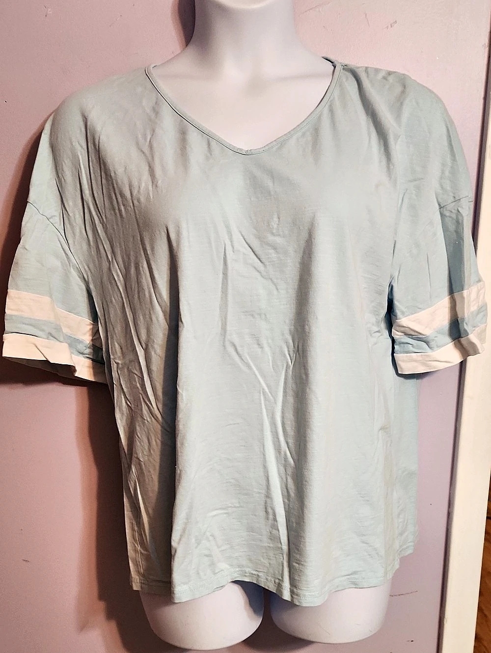 Short Sleeve Top in Light Blue